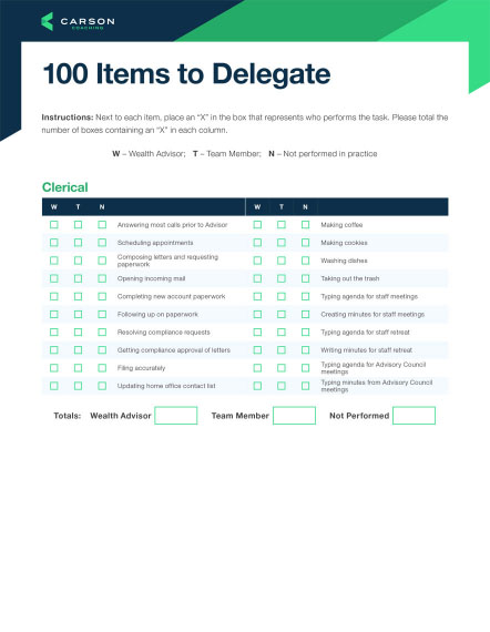 100 Tasks Every Advisor Should Delegate